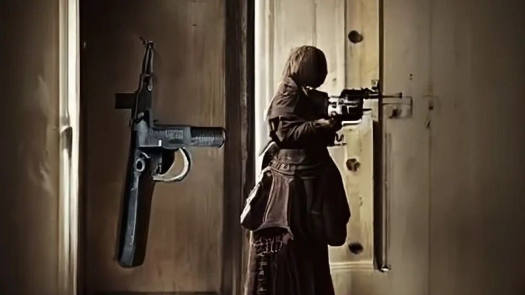 The AI prompt was, "The Gun Next Door". 